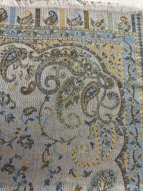Modern Expressions Vintage Scarf Large Blue and Colorful With Fringes
